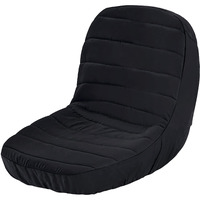 Black Riding Lawn Mower Tractor Seat Cover For Kubota Craftsman Husqvarna John Deere Cub Cadet Wheatherproof Padded Comfort Fits 12.5''-14'' Backrest 3Storage Pockets