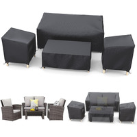 Startwo Outdoor Furniture Cover Waterproof, Patio Furniture Covers 4 Piece Set, Heavy Duty 500D Patio Furniture Set Cover For Chairs, Couch, Table Coffee, Black