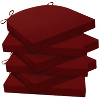 Wellsin Outdoor Chair Cushions For Patio Furniture - Patio Chair Cushions Set Of 6 - Waterproof Round Corner Outdoor Seat Cushions 17""X16""X2"", Burgundy