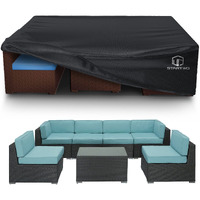 Startwo Patio Furniture Covers Waterproof, Anti-Uv Tear-Resistant Heavy Duty Outdoor Furniture Cover For Sectional Sofa, Patio Table Cover, 78""Lx62""Wx30""H, Black