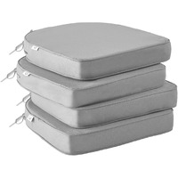 Ipynbap Outdoor Chair Cushions Set Of 4,Waterproof Outdoor Seat Cushions For Patio Furniture,Patio Chair Cushions With Ties, Round Corner Outdoor Chair Pads For Garden, 19"" X 19"" X 3"", Dark Grey