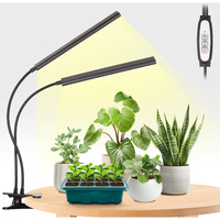 Foxgarden Grow Light Full Spectrum, Dual Head Plant Lights For Indoor Growing With Flexible Gooseneck, 104 Leds Clip Grow Lamp With 4/8/12H Timer, 4 Brightness Levels, Ideal For Indoor Growth