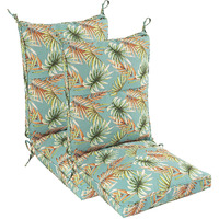 Makimoo Set Of 2 Outdoor Dining Chair Cushions, Comfort Patio Seating Cushions, 44 X21X4.5 Inch, Single Welt And Zipper, Verdant Leaf Canopy