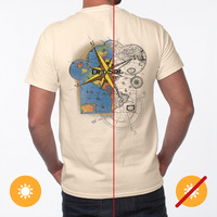 Men Classic Crew Tee - Lost Atlas - Beige By Delsol For Men - 1 Pc T-Shirt (2Xl)