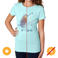 Kids Crew Tee - Turtle Splash - Ice Blue By Delsol For Kids - 1 Pc T-Shirt (Ym)