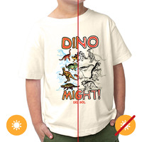 Kids Crew Tee - Dino Might - Beige By Delsol For Kids - 1 Pc T-Shirt (2T)