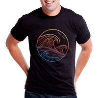 Men Crew Tee - Wavey - Black By Delsol For Men - 1 Pc T-Shirt (2Xl)