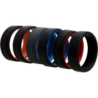 Silicone Wedding 2Layer Lines Ring Set - Multicolor By Roq For Men - 6 X 16 Mm Ring