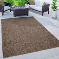 Solid Outdoor Rug For Patio Or Balcony Weatherproof In Mottled Brown, Size: 6'7"" X 9'2""
