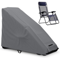 Akefit Zero Gravity Chair Cover Outdoor Folding Lawn Lounge Chair Covers Waterproof All Weather Dustproof Oxford Anti With Storage Bag Grey