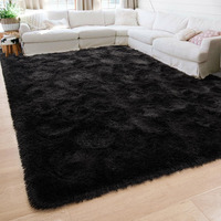 Beglad Soft Fluffy Area Rug Modern Shaggy Bedroom Rugs For Kids Room Extra Comfy Nursery Rug Floor Carpets Boys Girls Fuzzy Shag Fur Home Decor Rug, 3 Ft X 5 Ft, Black