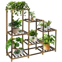 Twocorn Plant Stand Indoor, 3-Tier Outdoor Wood Plant Stand For Multiple Plants, Accommodates 7 Potted Plants, Ideal For Room Corners, Balconies, Gardens, And Plant Gardening Gifts