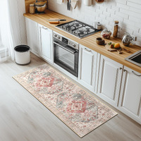 Bestsweetie 2X6 Runner Rugs 2 X 6 Washable Rug Runner No Pile Non-Slip Vintage Kitchen Rug Hallway Indoor Throw Carpet For Entryway Bedroom Laundry Room, Pink