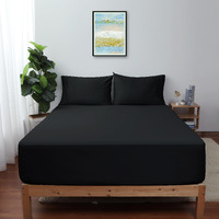Queen Size Fitted Sheet Only Black, 100% Egyptian Cotton 600 Thread Count, 16"" Deep Pocket Premium Cotton Mattress Sheet (1 Bottom Sheet Only)