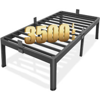 Fuiobyvv Twin Xl Bed Frames With Round Corner Edge Legs 18 Inch High 3500 Lbs Heavy Duty Metal Platform Bed Frame Twin Size No Box Spring Needed/Non-Slip/Steel Slat Support/Noise Free