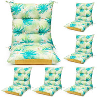 Hoteam 6 Set Patio Chair Cushions Outdoor High Chair Cushion Waterproof Patio Seat Cushions Rocking Chair Cushion Indoor Outdoor Thickened Patio Chair Pad(Tree Style,Fresh Color)