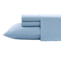 Nautica - Twin Sheet Set, Cotton Percale Bedding Set, Crisp & Cool, Lightweight & Breathable (Solid Light Blue, Twin)
