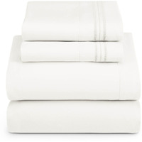Hearth & Harbor King Size Sheets - 4 Piece Bed Sheet Set, Hotel Luxury Double Brushed Bed Sheets - Extra Soft Bedding Sheets & Pillowcases, King, White