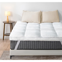 Marine Moon King Mattress Topper, Extra Thick Pillowtop, Cooling And Plush Mattress Pad Cover, 7D Down Alternative Fill,Soften Hard Bed