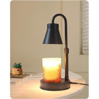 Elenhome Candle Warmer Lamp With Adjustable Height, Stepless Dimming Function-Home Decor Lamp Candle Warmer, Metal Candle Lamp For Jar Candles, No Flame Scented Candle Warmer With 2 Bulbs (Black)