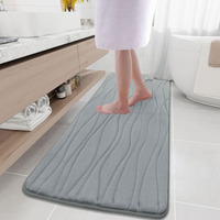 Buganda Memory Foam Bathroom Rug Mat 70X24, Extra Soft And Absorbent Bath Mats, Non-Slip And Machine Washable Bath Rugs For Bathroom Floor,Tub And Shower, Grey