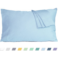 Cotton Pillow Cases King Size Set Of 2, 20 By 40 Inches King Pillow Cases, Light Blue King Pillow Cases, King Pillowcases Cotton Percale Weave Pre-Shrunk Breathable And Hypoallergenic