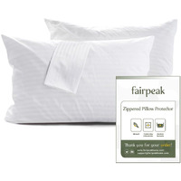 Fairpeak Pillow Covers Bed Pillow Protectors With Zipper, Pillow Cases, Luxury Hotel Quality, Breathable, Soft, Machine Washable, Queen Size, 20 X 30, 2 Pack