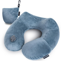 Keemall Inflatable Travel Neck Pillow For Airplane Sleeping Blow Up Neck Support Air Pillow Traveling On Plane Long Flights Washable