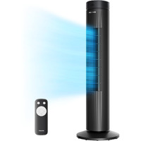 Pelonis 30-Inch Oscillating Tower Fan For Bedroom - 3 Speed, 37Db Quiet Tower Fan With Remote Control And 7-Hour Timer - Etl Certified, Black
