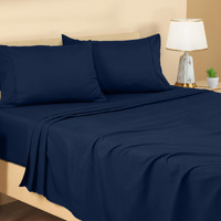 Utopia Bedding Full Sheet Set - Brushed Microfiber - Soft Bed Sheets For Full Size Bed - Luxury Bedding Sheets With Fitted Sheet, Flat Sheet & 2 Pillow Cases - Deep Pocket (Navy)