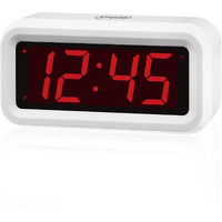 Alarm Clock, Digital Clock, Auto Night-Mode, 3-Level Led Brightness, Battery Powered, 12/24Hr, 1.2'' Red Digits Display, Simple Alarm Clock For Kids Adults Girls Boys, Easy To Set, Easy To Read