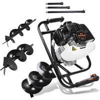 Dc House 52Cc 1800W Gas Powered Earth Auger Epa Certified Post Hole Digger, With 2 Drill Bits 6""10"" And 3 Extension Rods 8""12""20"", Mixing Ratio 30:1, For Fence, Farmland And Garde
