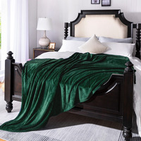 Jiahannha Flannel Fleece Blanket Queen Size Green 90 By 90 Inches Blankets For Couch Sofa Bed 280Gsm,Super Soft Plush Cozy And Luxury Warm Bed Blanket For All Season