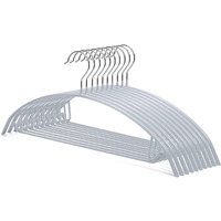 Nature Smile Non Slip Pvc Coating Sweater Hangers,Dress Suit Coat Hangers,Shoulder Bump Free Golf T Shirts Clothes Hangers (Silvery Grey Color 10 Pack)