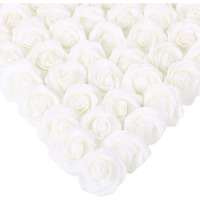 Stemless Rose Flower Heads,200 Pcs Foam Roses Artificial Rose Flower Heads 1.97In White Roses Stemless Roses Fake Roses Heads Artificial Roses For Diy Craft Wedding Bouquet Party Decoration(White)