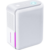 Hoomace 2 In 1 Small Humidifier Dehumidifier Combo, Humidifiers Dehumidifier For Home Bedroom With Drain Hose Temperature Display,4 Modes,7 Color Led Lights,Timer Set