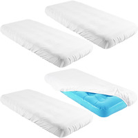 Breling Kids Air Mattress Fitted Sheets Compatible With Intex Cozy Kidz (Sheet Only) Toddler Inflatable Mattress Sheets For Kids Sleepover Party Travel Camping Air Mattress Airbed(White,4 Pcs)