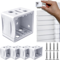 Mini Blind Brackets, 1 Inch Blind Brackets, Window Blind Brackets For Headrail Holder, White Brackets For Blinds, Mini Blinds Box Mounting Bracket (4 Pcs)