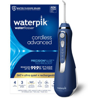 Waterpik Cordless Advanced 2.0 Water Flosser For Teeth, Gums, Braces, Dental Care With Travel Bag And 4 Tips, Ada Accepted, Rechargeable, Portable, And Waterproof, Blue Wp-583, Packaging May Vary
