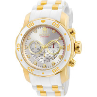 Invicta Men's Pro Diver Stainless Steel Quartz Watch With Silicone Strap, Gold, White, 26 (Model: 20291)