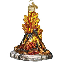 Old World Christmas Ornaments: Camping Outdoor Collection Glass Blown Ornaments For Christmas Tree, Campfire