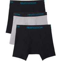 Fruit Of The Loom Mens Breathable Briefs, Moisture Wicking Underwear, Assorted Color Multipacks Boxer, Cotton Mesh - Black/Grey, Large Us