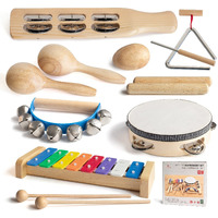 Musicube Musical Instrument Set For Toddler Baby Kid Wooden Percussion Instrument Musical Toys Xylophone Maracas Egg Shaker Tambourine Triangle Instrument For Boys Girls Aged 3+ Choice