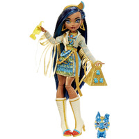 Monster High Doll, Cleo De Nile With Blue Streaked Hair In Signature Look With Fashion Accessories & Pet Dog Tut