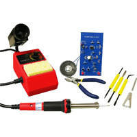 Elenco Deluxe Learn To Solder Kit | Fully Adjustable Soldering Station | Temperature Range: 350-900F | Sl-75T2 Wedge Tip | St-1 Side Cutters | Se-1 Solder Ease Kit | Sp-1A Solder Practice Kit