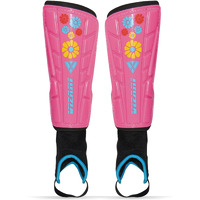 Vizari Blossom Kids Soccer Shin Guards For Girls - Pink/Blue, Xs | Dual-Layered Protection & Ventilated Football Shin Pads With Ankle Protection | Stylish Design Ankle Guard With Adjustable Fit