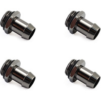 Xspc G1/4"" To 3/8"" Barb Fitting For Soft Tubing, Black Chrome, 4-Pack