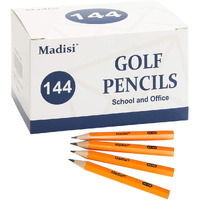 Madisi Golf Pencils, 2 Hb Half Pencils, 3.5"" Mini Pencils, Pre-Sharpened, 144 Count