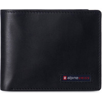 Alpine Swiss Nolan Mens Rfid Protected Bifold Wallet Genuine Leather Comes In A Gift Box Black