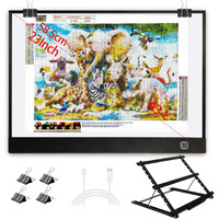 Welzk Diamond Painting Light Board A3, With Large Metal Stand, L:18.5    W:13.6 Inchs Large Diamond Painting Light Pad, Dimmable Diamond Art Light Board